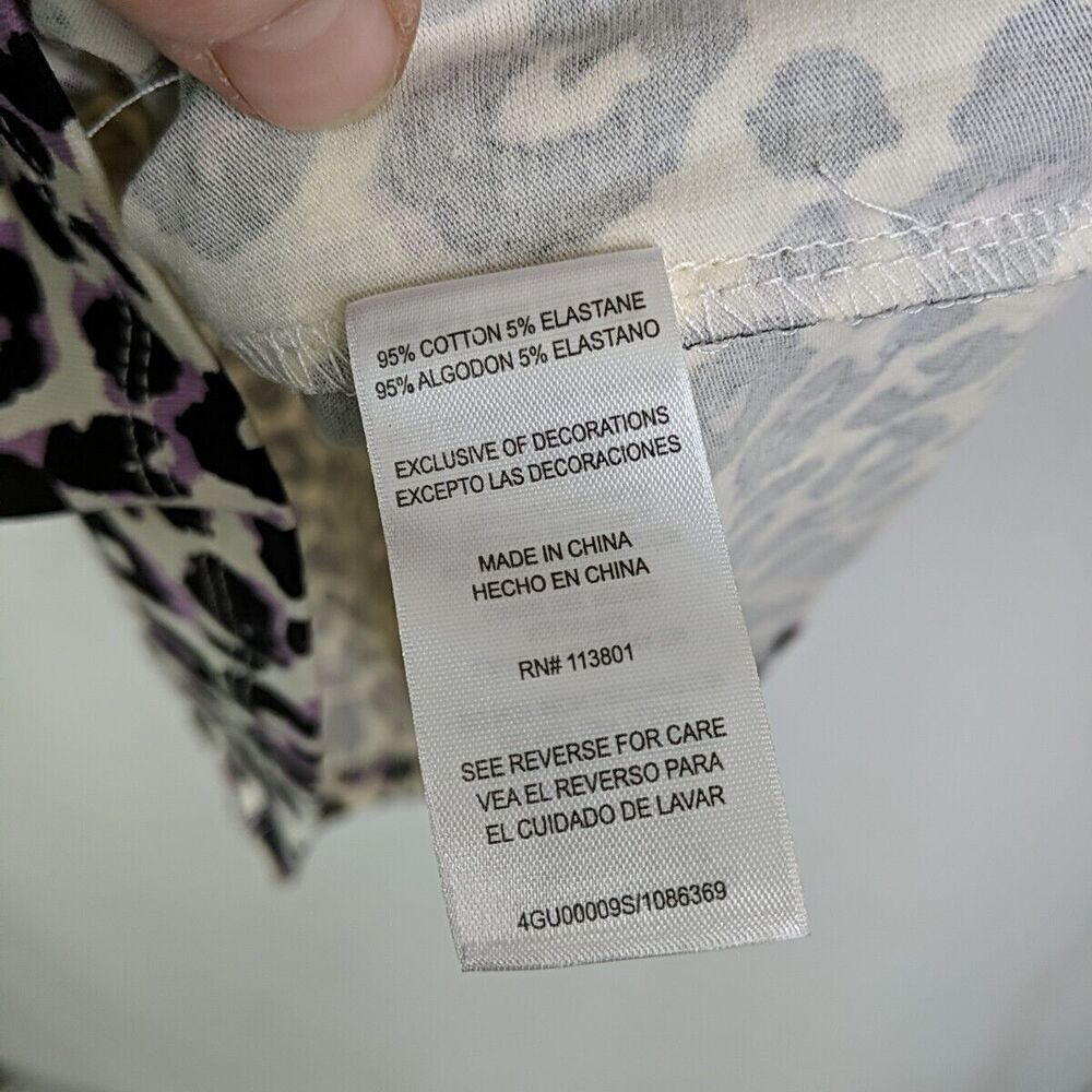 Sanctuary Cheetah Print Black Lavender Ivory Sheath Dress Puff Sleeve Size 16 - Picture 7 of 8